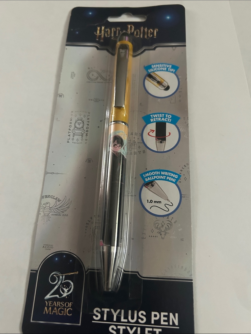 Warner Bros. Harry Potter Yellow and Silver Stylus Ballpoint Pen
